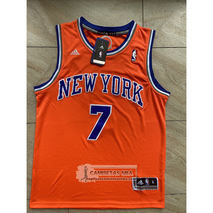 Camiseta New York Knicks Carmelo Anthony NO 7 Naranja